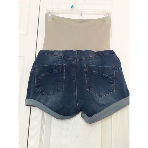 Blue Savvy Maternity Denim Jean Hemmed Shorts - Picture 2 of 4